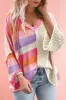 Oversized Colorblock V Neck Hooded Sweater sold by Charming Charlie