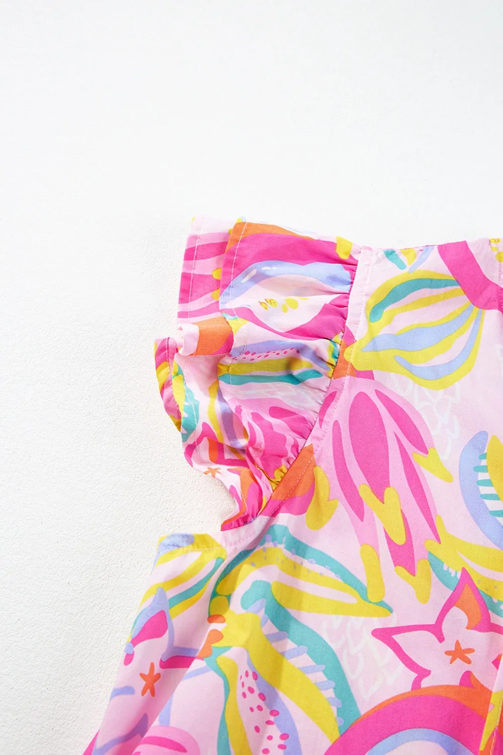 Ruffled Printed Cap Sleeve Mini Dress sold by Charming Charlie product image thumbnail 4