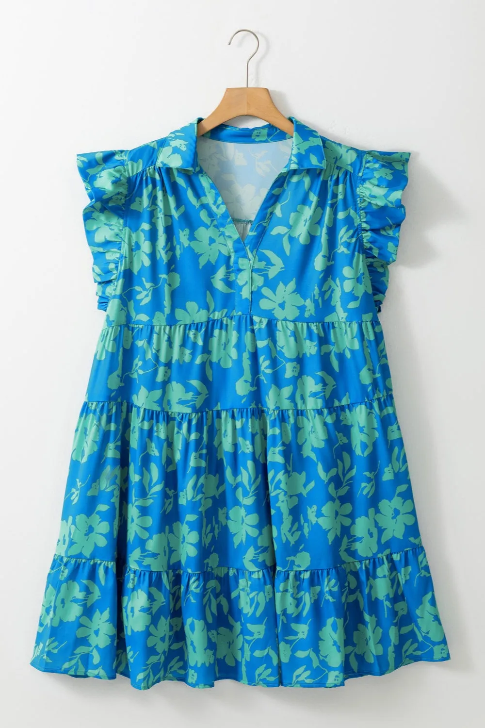 Plus Size Ruffled Printed Cap Sleeve Mini Dress sold by Charming Charlie