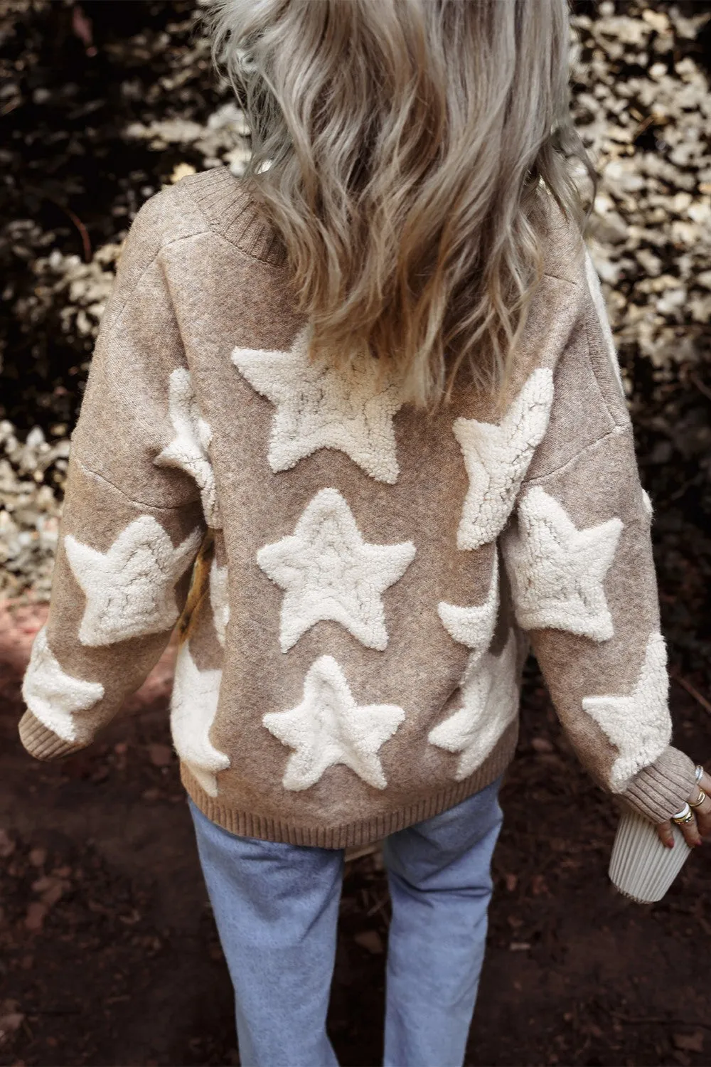 Star Button Up Long Sleeve Cardigan sold by Charming Charlie product image thumbnail 4