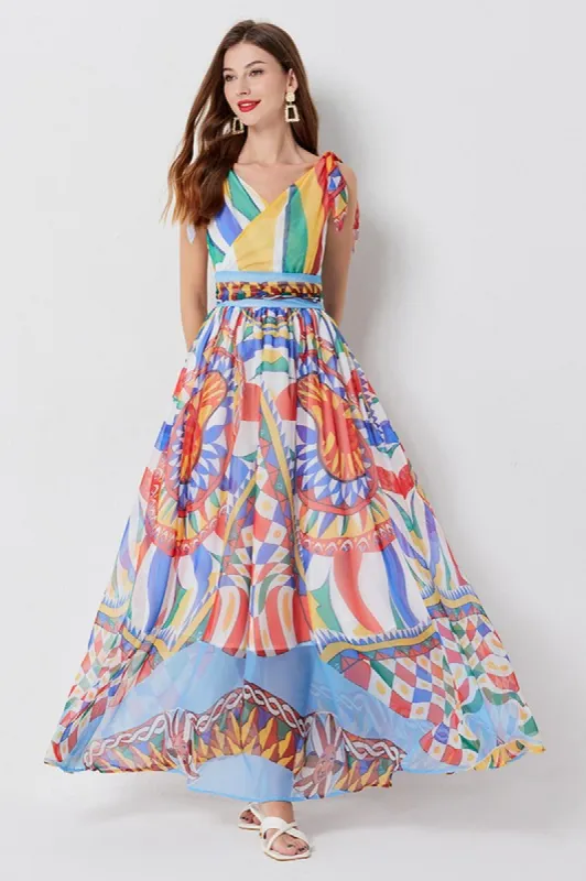 WOMEN FASHION CHIFFON MAXI DRESS sold by Charming Charlie