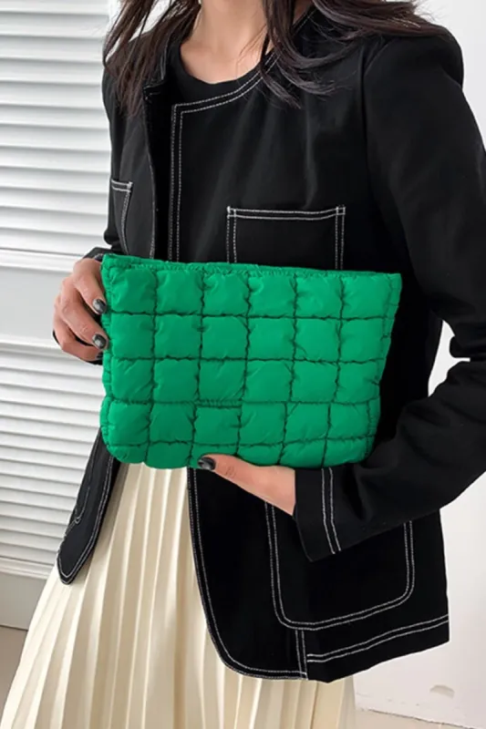 Zenana Quilted Puffy Pouch Clutch Bag sold by Charming Charlie