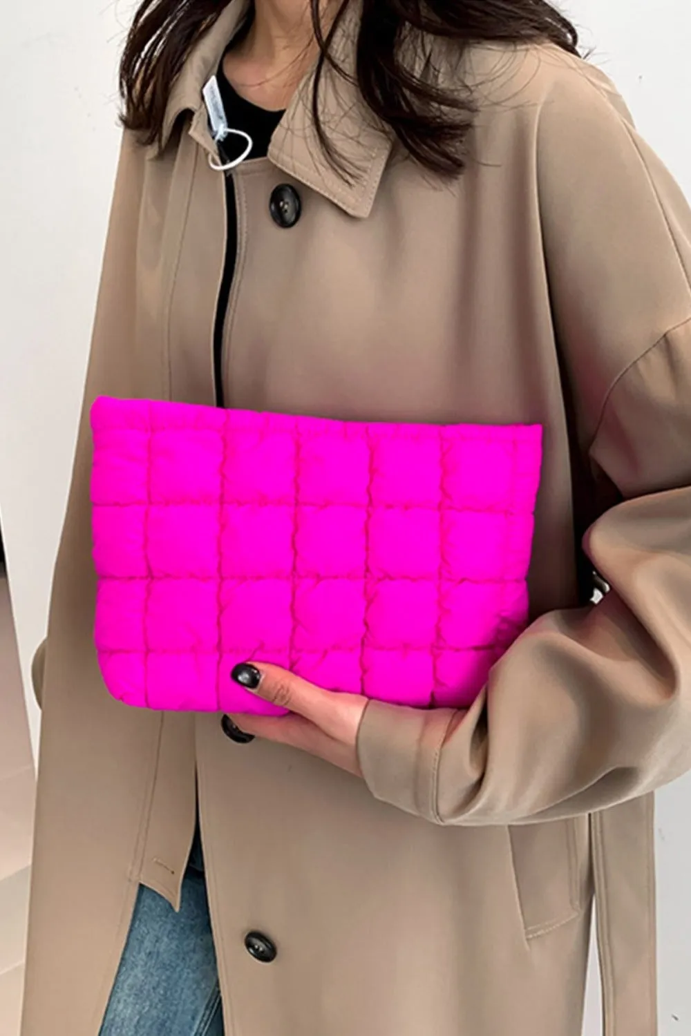 Zenana Quilted Puffy Pouch Clutch Bag sold by Charming Charlie product image thumbnail 5