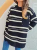 Striped Round Neck Long Sleeve Sweater sold by Charming Charlie