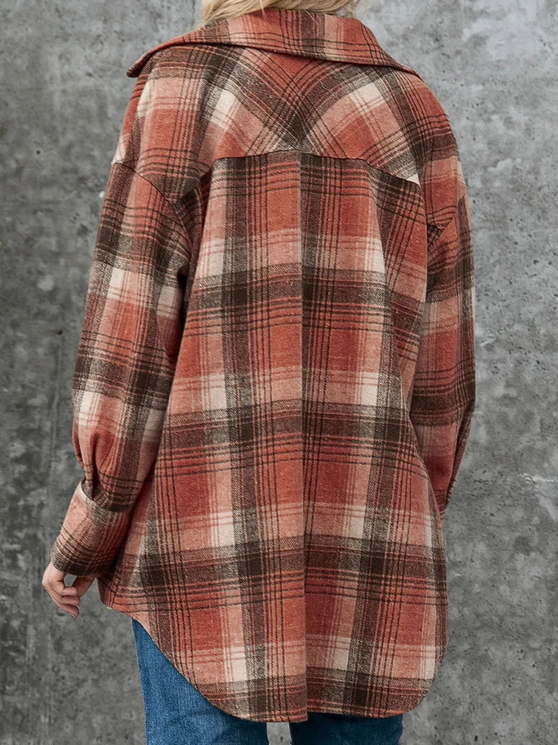 Plaid Button Up Long Sleeve Jacket sold by Charming Charlie product image thumbnail 2