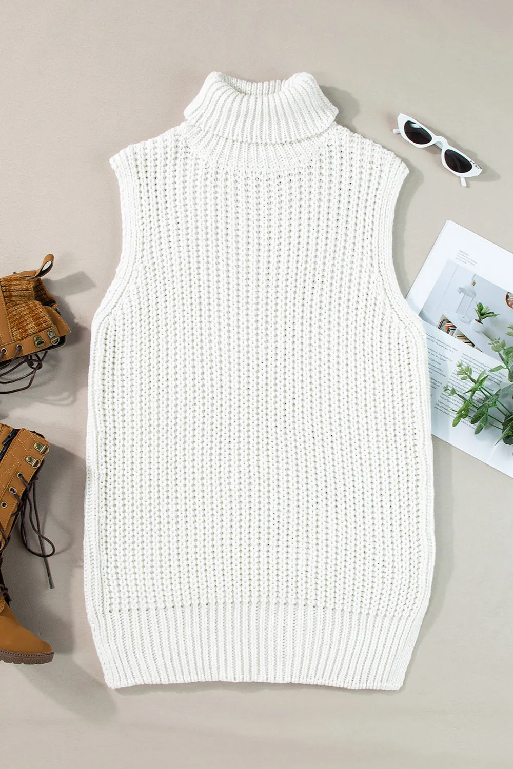 Slit Turtleneck Sleeveless Sweater Vest sold by Charming Charlie product image thumbnail 2