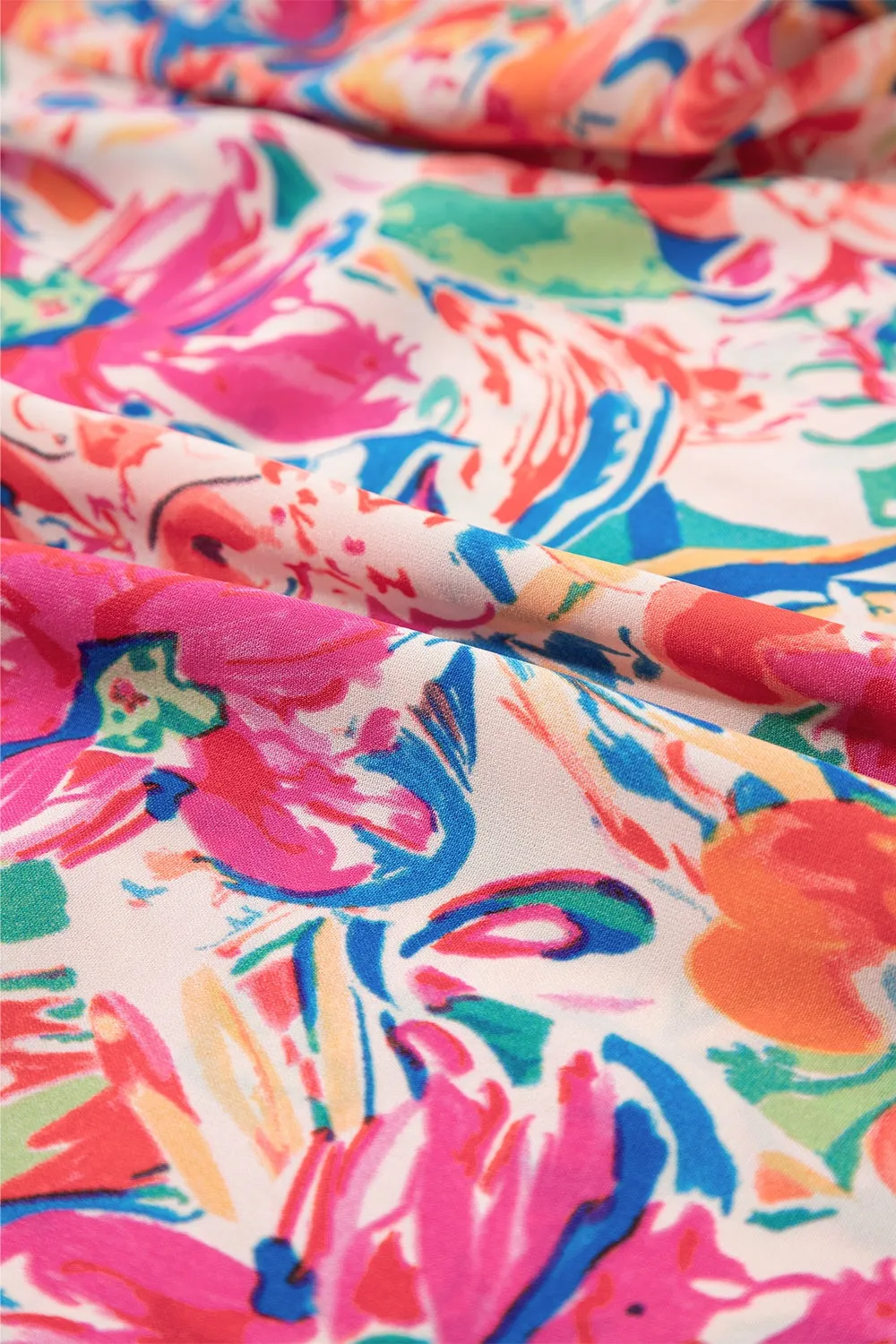 Ruffled Printed Tie Neck Cap Sleeve Blouse sold by Charming Charlie product image thumbnail 4