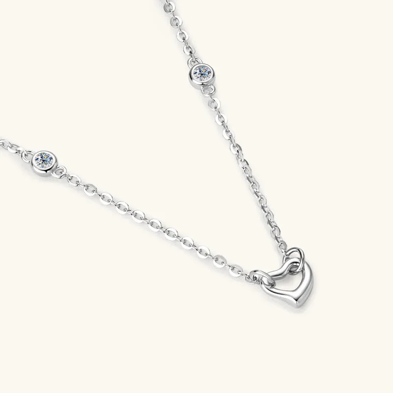 Moissanite 925 Sterling Silver Heart Necklace sold by Charming Charlie product image thumbnail 3
