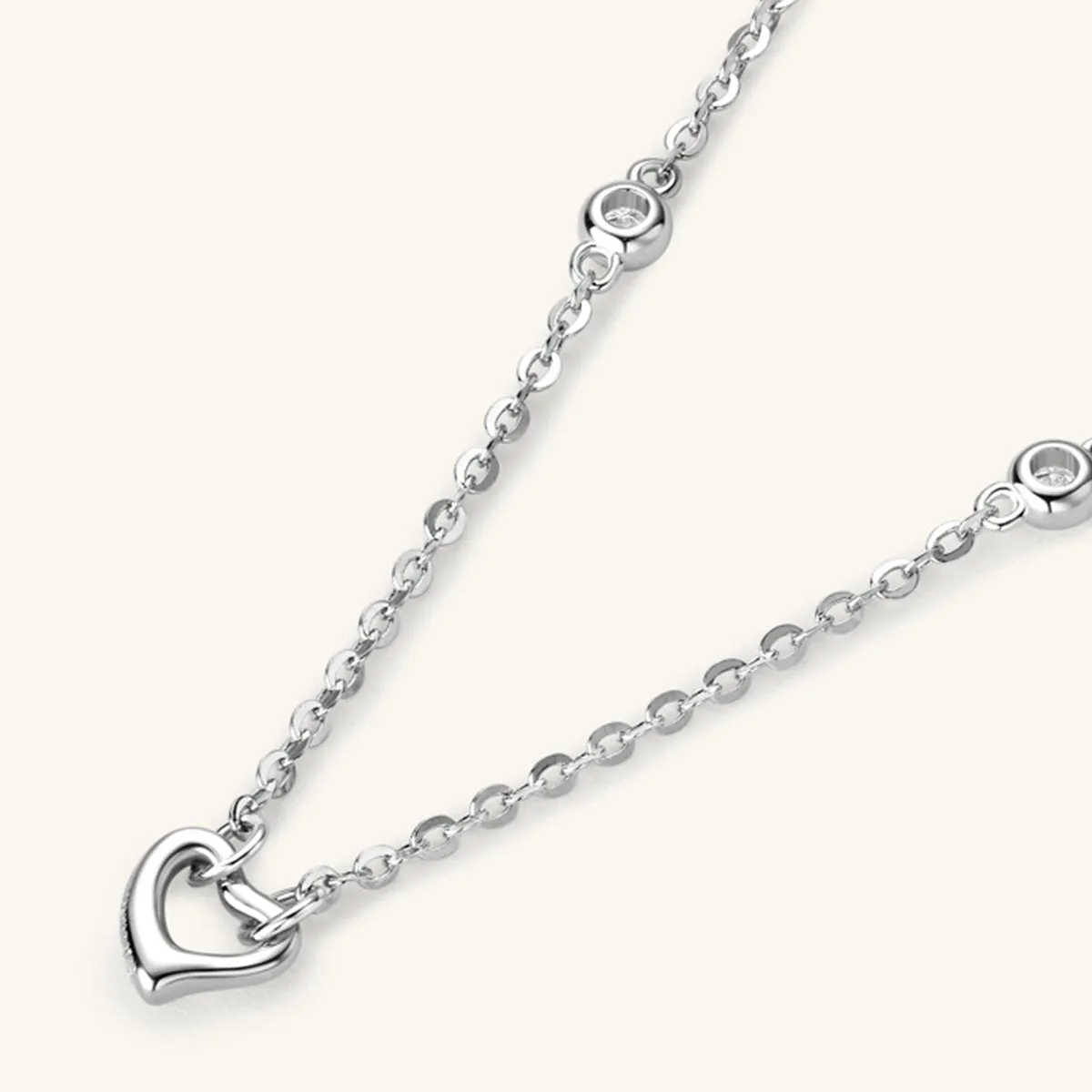 Moissanite 925 Sterling Silver Heart Necklace sold by Charming Charlie product image thumbnail 4