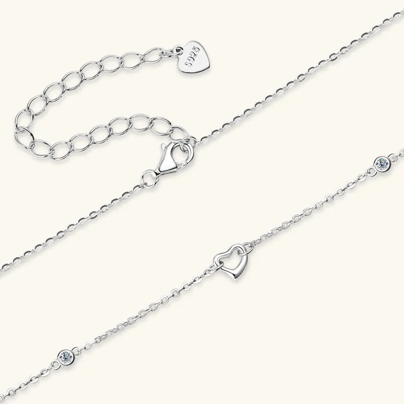 Moissanite 925 Sterling Silver Heart Necklace sold by Charming Charlie product image thumbnail 5