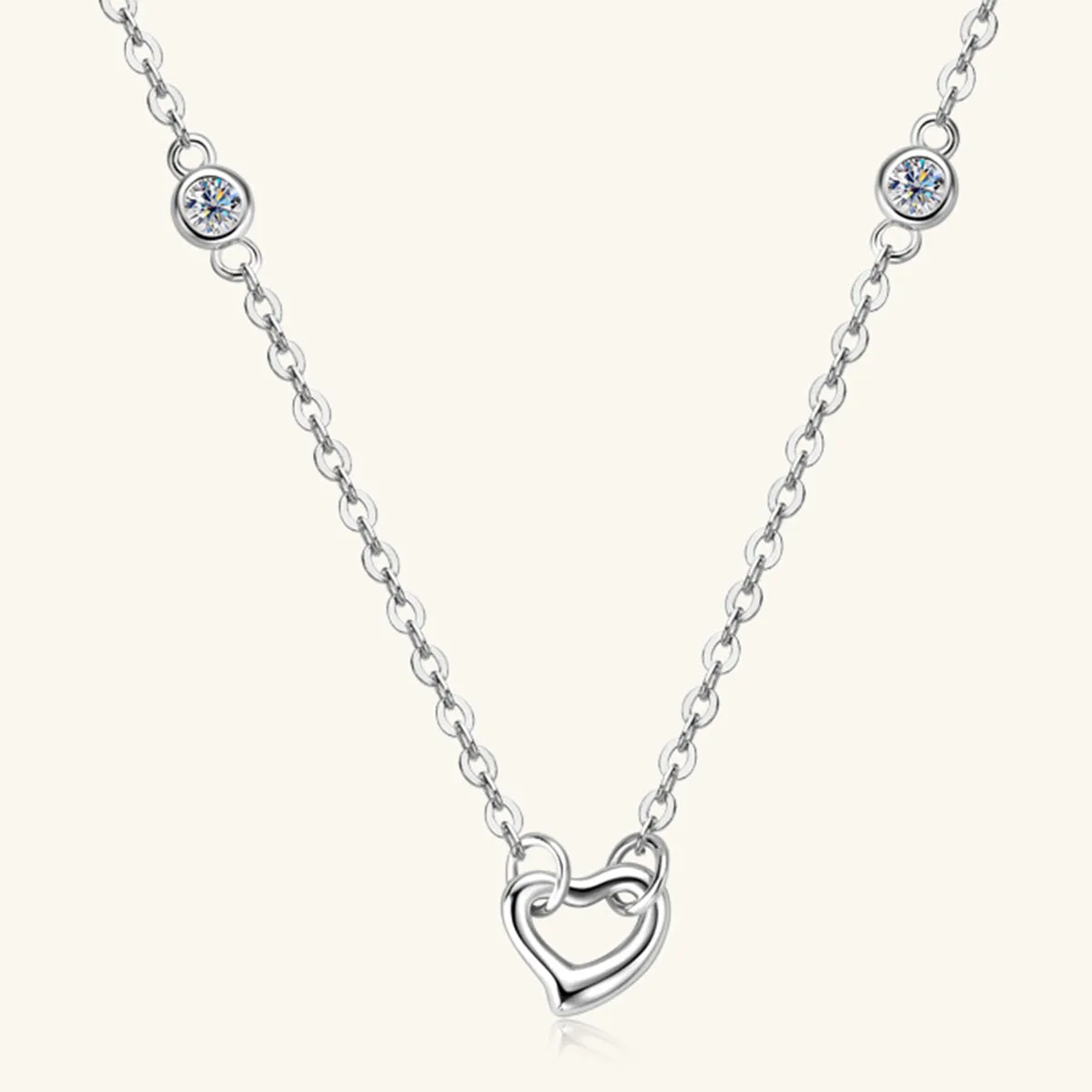 Moissanite 925 Sterling Silver Heart Necklace sold by Charming Charlie product image thumbnail 2