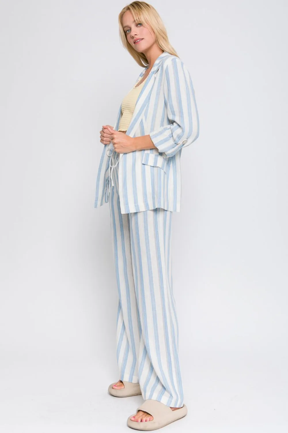 Love Tree Linen Woven Striped Blazer sold by Charming Charlie product image thumbnail 3