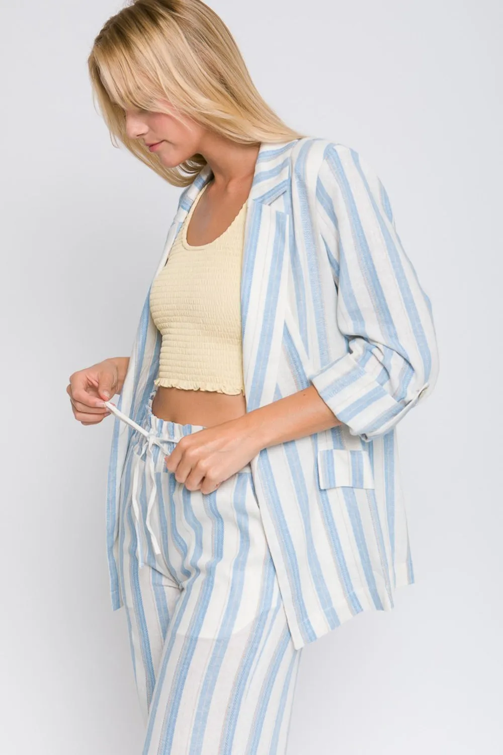 Love Tree Linen Woven Striped Blazer sold by Charming Charlie product image thumbnail 2