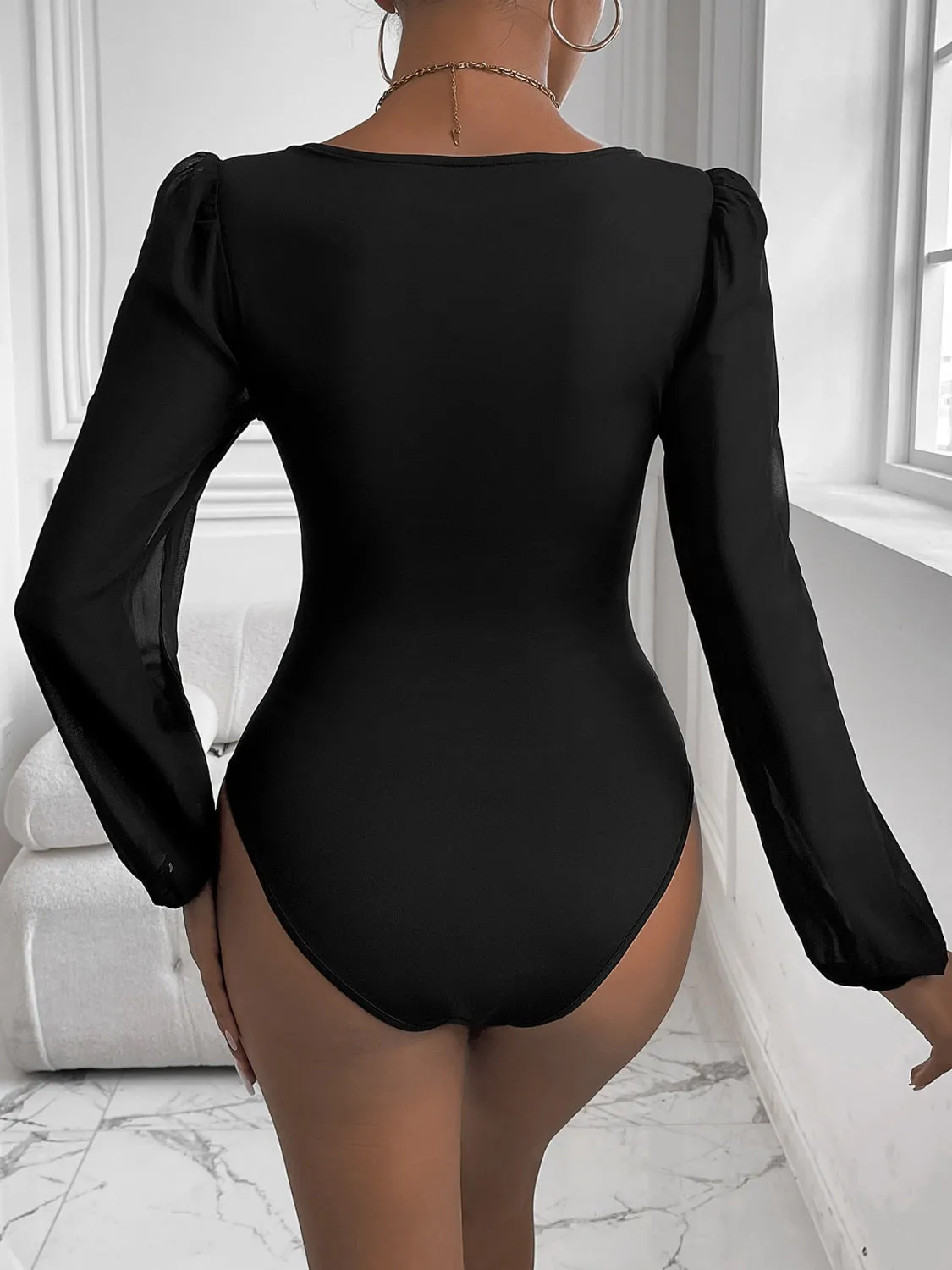 Sweetheart Neck Long Sleeve Bodysuit sold by Charming Charlie product image thumbnail 2