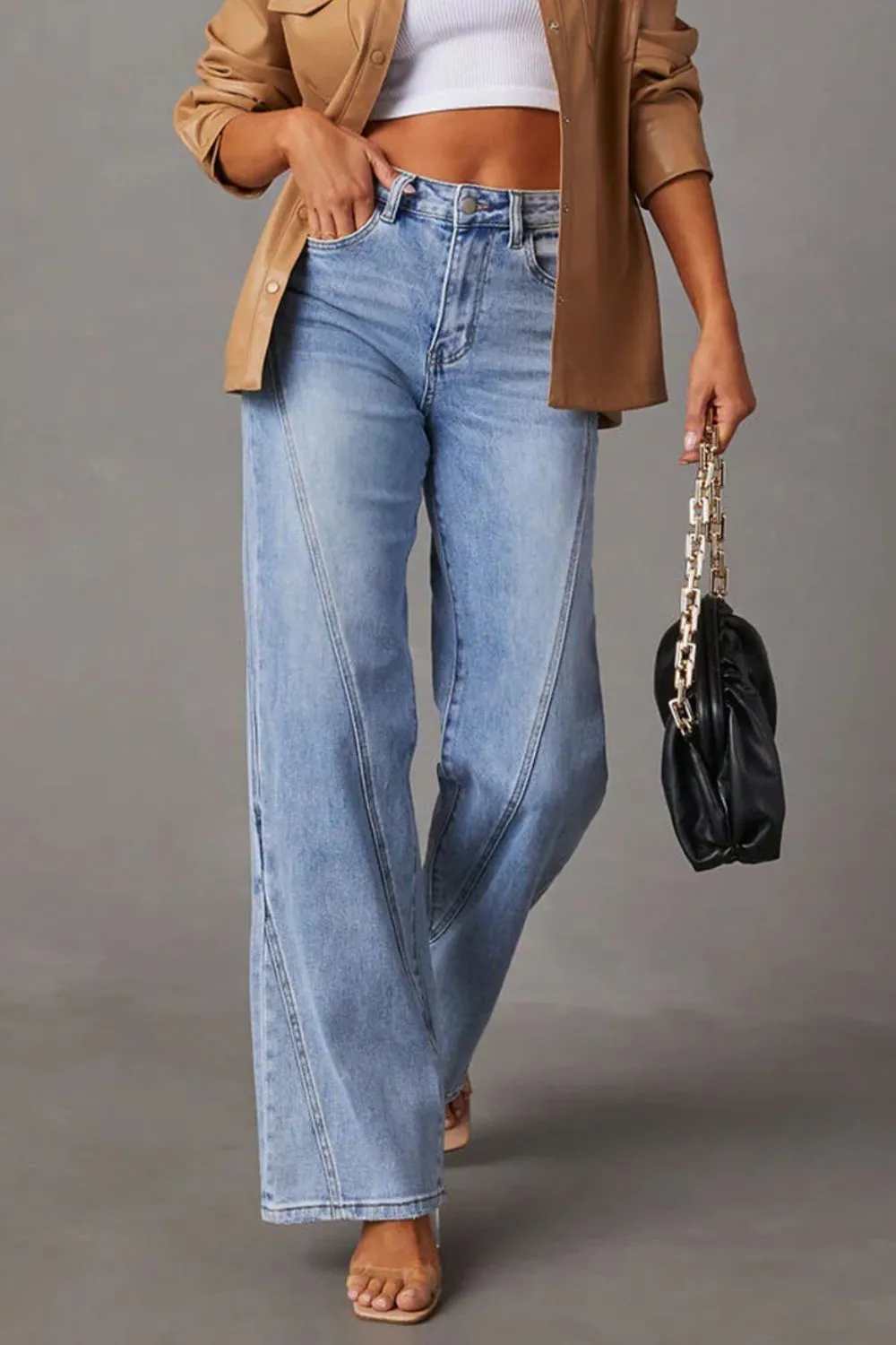 High Waist Straight Jeans with Pockets sold by Charming Charlie product image thumbnail 5