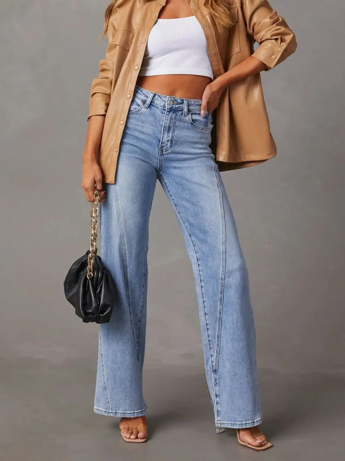 High Waist Straight Jeans with Pockets sold by Charming Charlie product image thumbnail 4