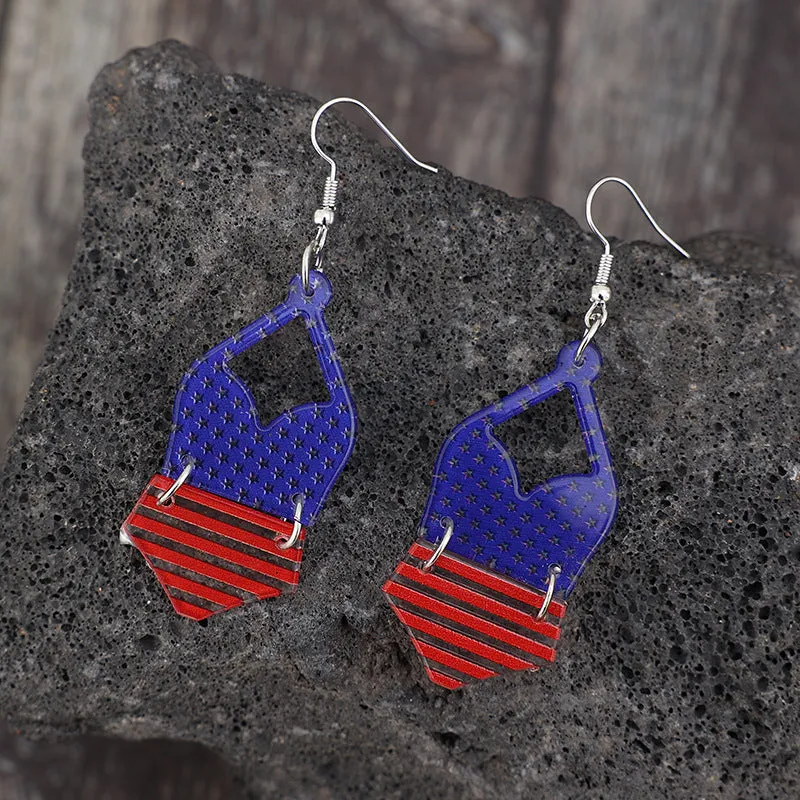 US Flag Pattern Acrylic Earrings sold by Charming Charlie product image thumbnail 3