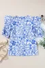 Printed Notched Half Sleeve Blouse sold by Charming Charlie