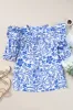 Printed Notched Half Sleeve Blouse sold by Charming Charlie
