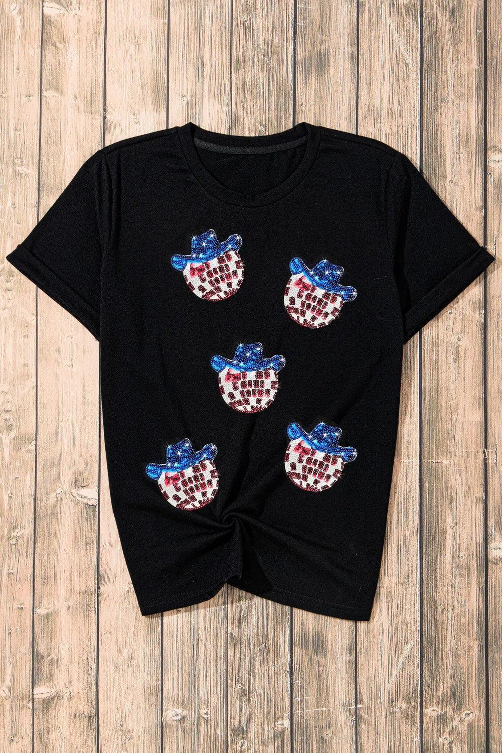 Sequin Round Neck Short Sleeve T-Shirt sold by Charming Charlie product image thumbnail 3