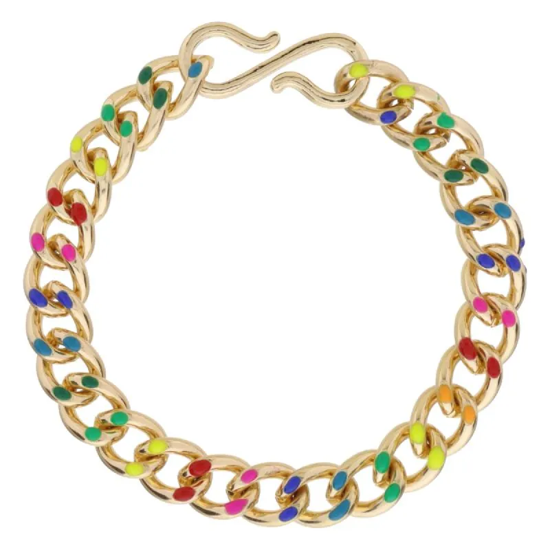 Multi Enamel Curb Chain Bracelet, S-Hook Closure sold by Charming Charlie