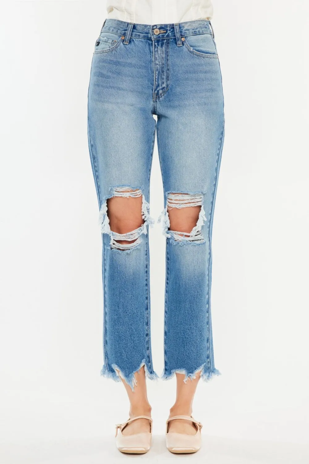 Kancan Distressed Frayed Hem Cropped Jeans sold by Charming Charlie product image thumbnail 4