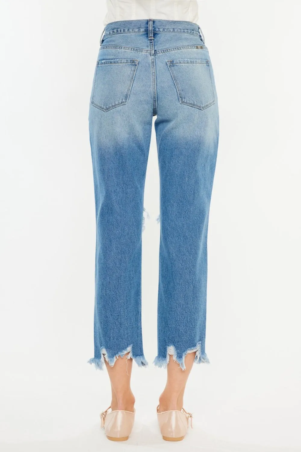 Kancan Distressed Frayed Hem Cropped Jeans sold by Charming Charlie product image thumbnail 5