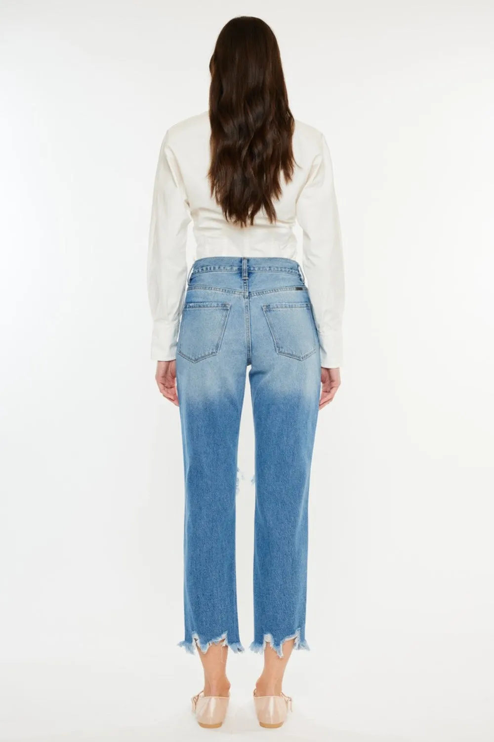 Kancan Distressed Frayed Hem Cropped Jeans sold by Charming Charlie product image thumbnail 2