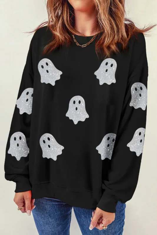 Glitter Round Neck Long Sleeve Sweatshirt sold by Charming Charlie