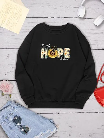 FAITH HOPE LOVE Round Neck Sweatshirt sold by Charming Charlie product image thumbnail 3