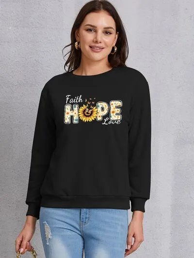 FAITH HOPE LOVE Round Neck Sweatshirt sold by Charming Charlie