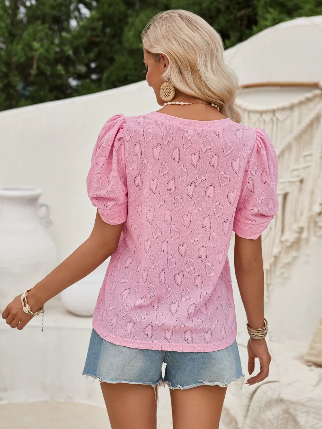 Twisted Heart V-Neck Short Sleeve Blouse sold by Charming Charlie product image thumbnail 4
