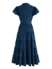 Ruched Tiered Notched Short Sleeve Dress sold by Charming Charlie
