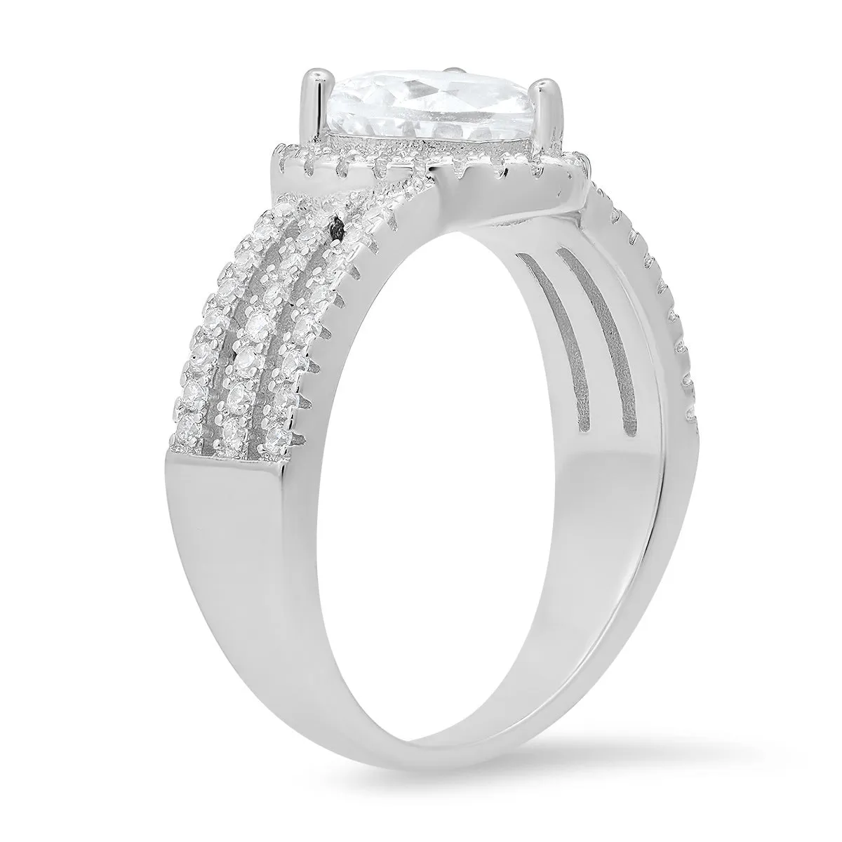 Sterling Silver Heart-cut Diamond CZ Halo Ring sold by Charming Charlie product image thumbnail 4