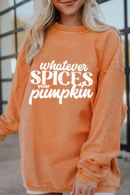 Letter Graphic Round Neck Long Sleeve Oversize Sweatshirt sold by Charming Charlie