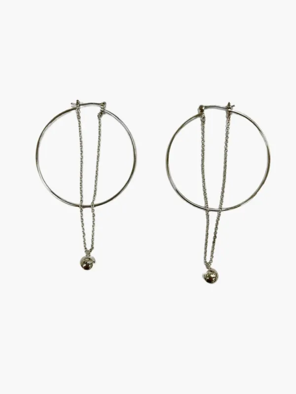 Rebecca Minkoff Earring- Silver Hoop Drop Earring sold by Charming Charlie