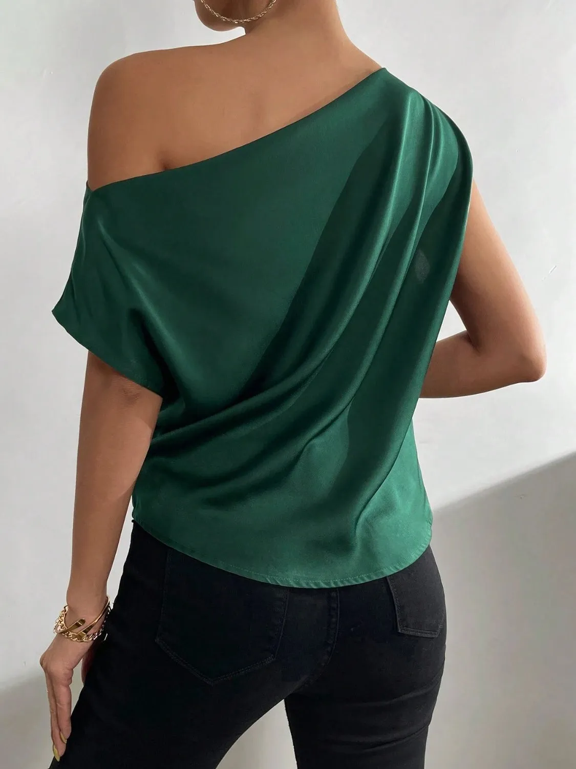 Ruched Single Shoulder Blouse sold by Charming Charlie product image thumbnail 5