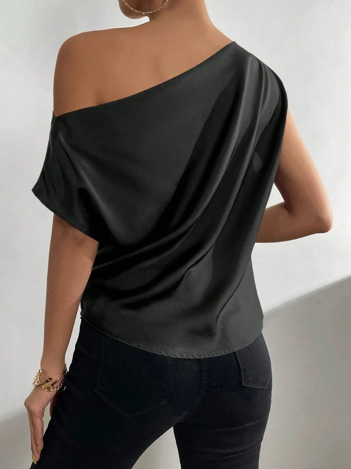 Ruched Single Shoulder Blouse sold by Charming Charlie product image thumbnail 2