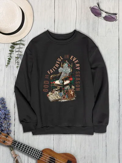 Graphic Round Neck Dropped Shoulder Sweatshirt sold by Charming Charlie product image thumbnail 3