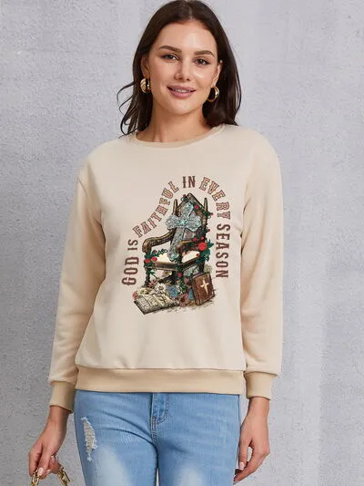 Graphic Round Neck Dropped Shoulder Sweatshirt sold by Charming Charlie product image thumbnail 4