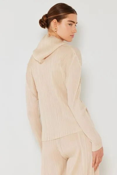 Marina West Swim Pleated Hood Jacket with 2 Way Zipper sold by Charming Charlie product image thumbnail 2