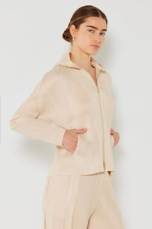 Marina West Swim Pleated Hood Jacket with 2 Way Zipper sold by Charming Charlie