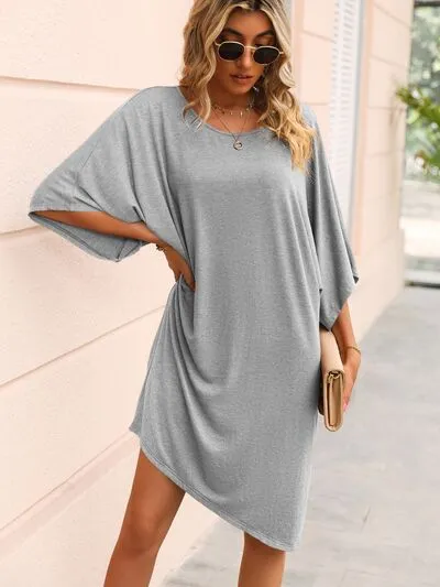 Round Neck Three-Quarter Sleeve Tee Dress sold by Charming Charlie