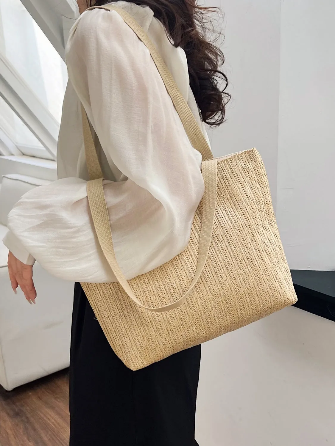 Straw Woven Tote Bag sold by Charming Charlie product image thumbnail 5