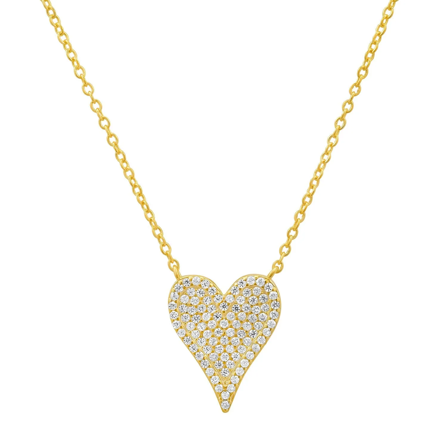 Sterling Silver Elongated CZ Heart Necklace sold by Charming Charlie product image thumbnail 2