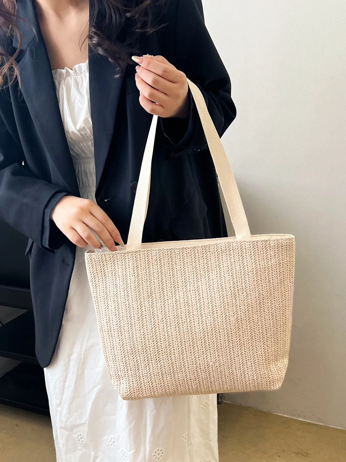 Straw Woven Tote Bag sold by Charming Charlie product image thumbnail 2