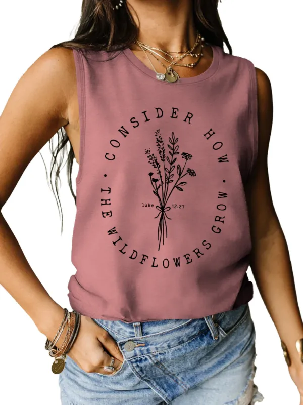 Graphic Round Neck Tank sold by Charming Charlie