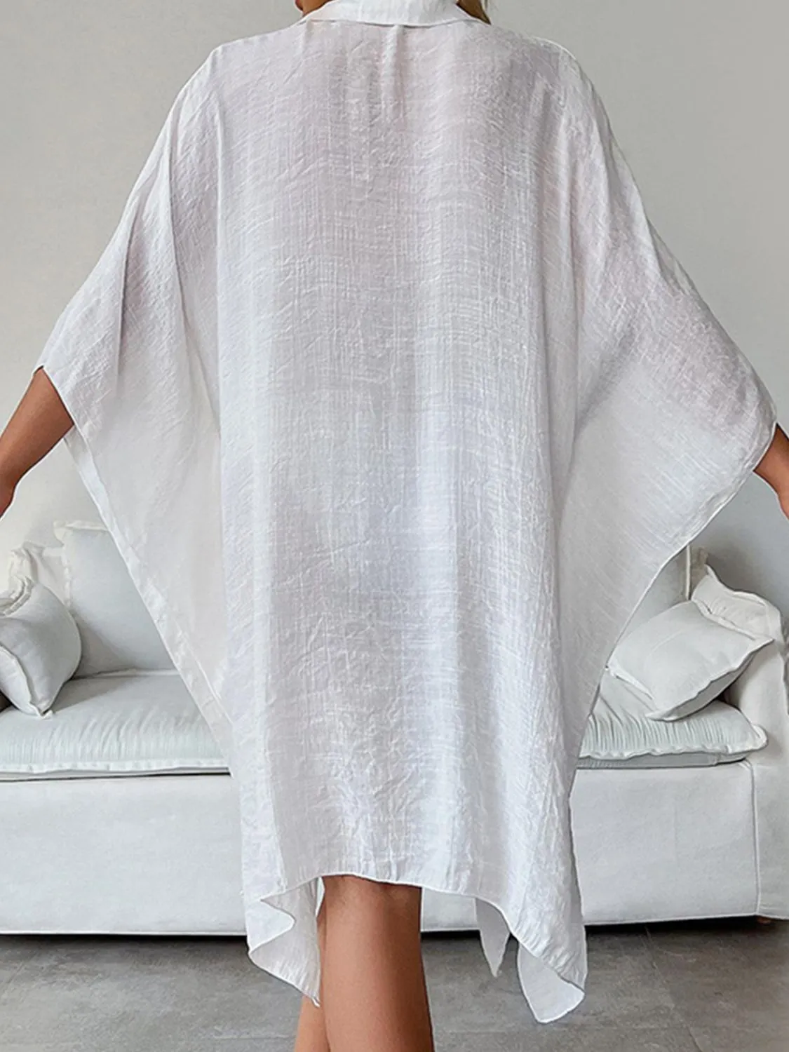 Button Up Three-Quarter Sleeve Cover Up sold by Charming Charlie product image thumbnail 2