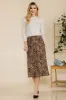 Celeste Full Size Leopard A-Line Midi Skirt sold by Charming Charlie