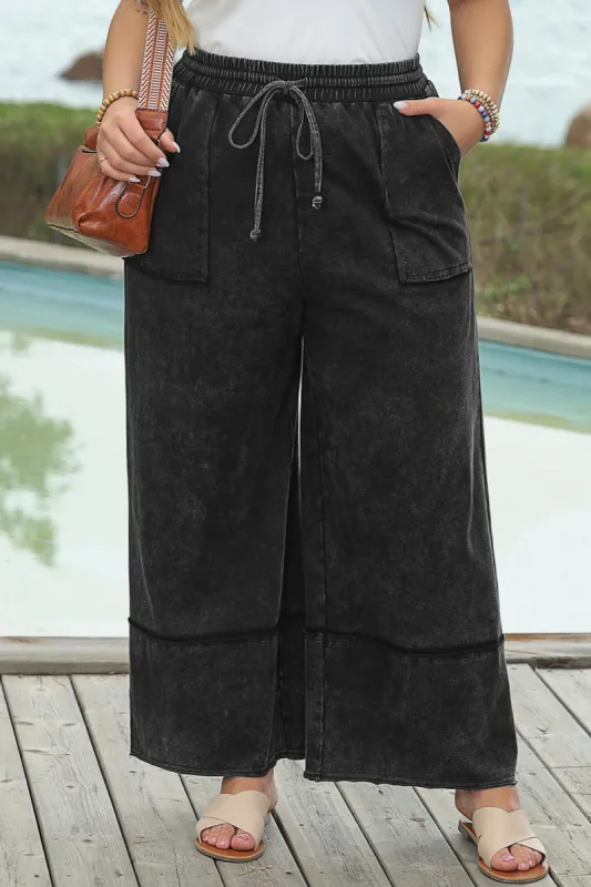 Plus Size Drawstring Wide Leg Pants sold by Charming Charlie
